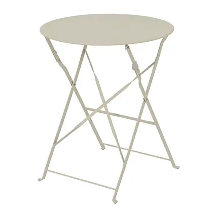 Outdoor Living By Decoris Helsingborg - Ensemble de table et 2 chaises pliantes en acier blanc, table Ø60 x 70 cm Outdoor Living By Decoris Helsingborg - Ensemble de table et 2 chaises pliantes en acier blanc, table Ø60 x 70 cm