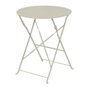 Outdoor Living By Decoris Helsingborg - Ensemble de table et 2 chaises pliantes en acier blanc, table Ø60 x 70 cm