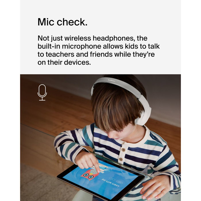 Belkin Soundform Mini Casque Bluetooth sur l'oreille pour enfants, Blanc Belkin Soundform Mini Casque Bluetooth sur l'oreille pour enfants, Blanc