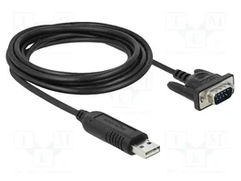 DELOCK Convertisseur USB-RS232 D-Sub 9pin vers USB A, 1,8m