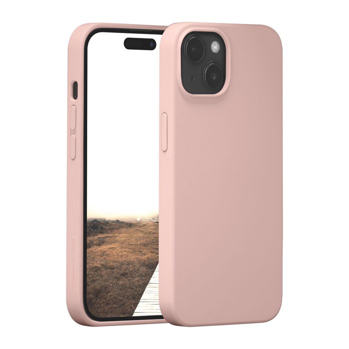 dbramante1928 Monaco - Étui silicone MagSafe pour iPhone 15 avec aimant intégré, protection renforcée 3 couches, fini doux et antidérapant - Rose Sable