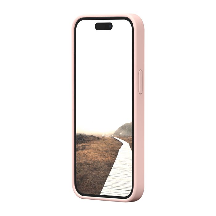 dbramante1928 Monaco - Étui silicone MagSafe pour iPhone 15 avec aimant intégré, protection renforcée 3 couches, fini doux et antidérapant - Rose Sable