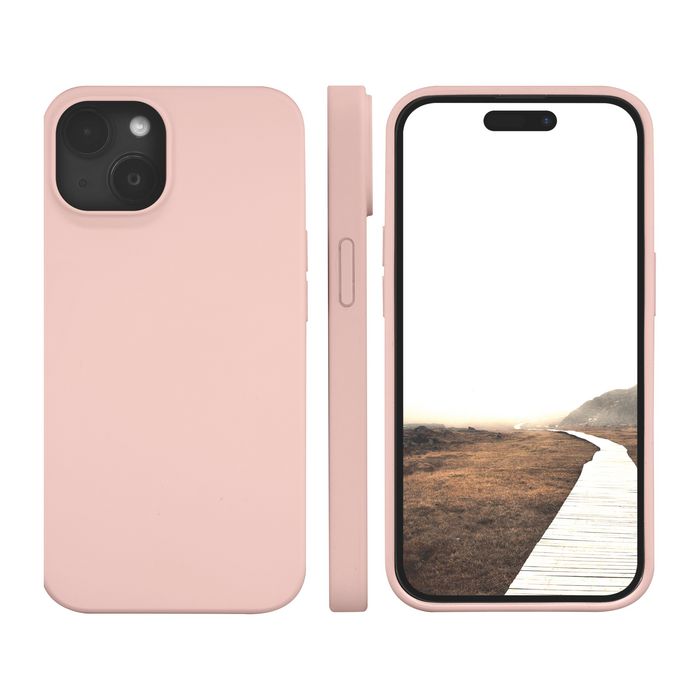 dbramante1928 Monaco - Étui silicone MagSafe pour iPhone 15 avec aimant intégré, protection renforcée 3 couches, fini doux et antidérapant - Rose Sable