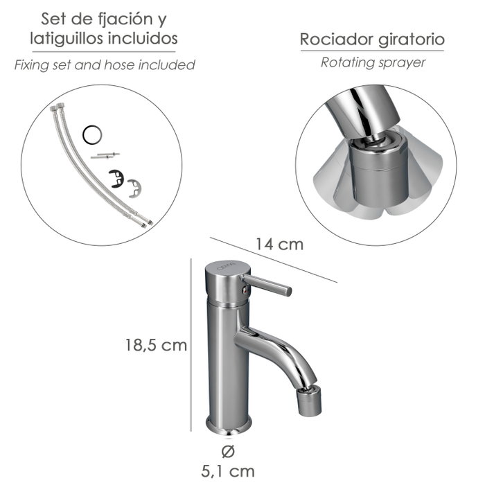ORYX Mitigeur monocommande bidet Dresde avec cartouche céramique 35 mm