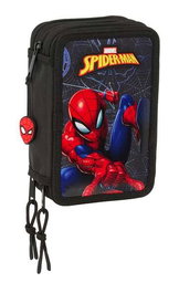 Safta - Plumier triple 37 pièces Spider-Man "Attack" 12,5 x 19,5 x 5,5 cm