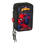 Trousse Scolaire avec Accessoires Spider-Man Attack Noir 12,5 x 19,5 x 5,5 cm 37 Pièces