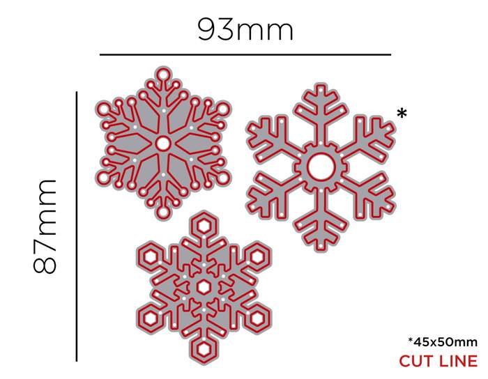 Misskuty Lot de 3 emporte-pièces fins ZAG Noël flocons de neige Misskuty Lot de 3 emporte-pièces fins ZAG Noël flocons de neige