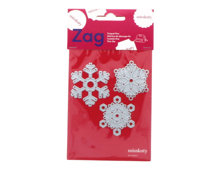 Misskuty Lot de 3 emporte-pièces fins ZAG Noël flocons de neige Misskuty Lot de 3 emporte-pièces fins ZAG Noël flocons de neige