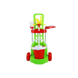 Vicam - Chariot de nettoyage enfant avec balai, serpillière, seau et pelle, jouet d'imitation pour 3 ans et plus, modèle assorti