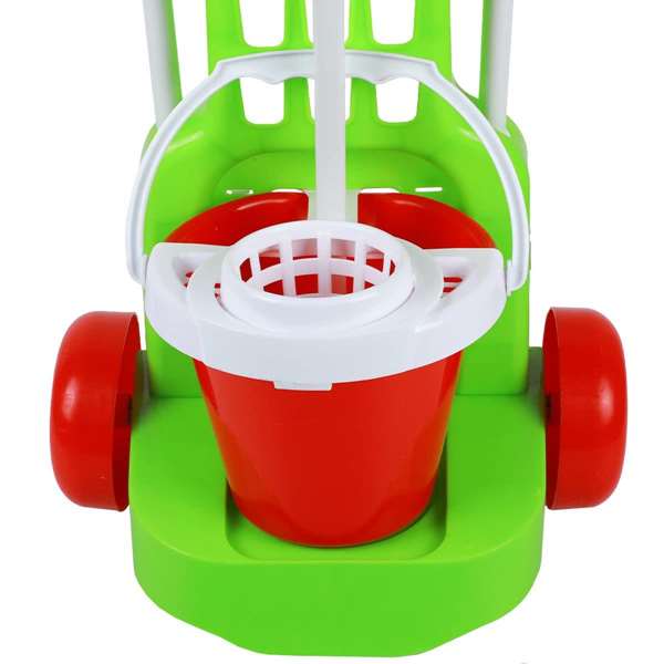 Vicam - Chariot de nettoyage enfant avec balai, serpillière, seau et pelle, jouet d'imitation pour 3 ans et plus, modèle assorti