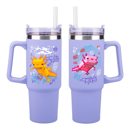 Paladone Minecraft Gobelet Isotherme avec Paille - Pourpre - 900ml
