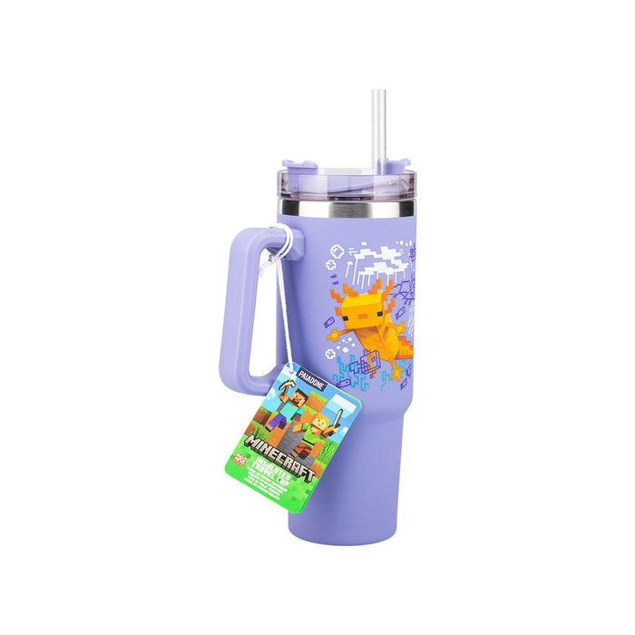 Paladone Minecraft Gobelet Isotherme avec Paille, 900 ml, Pourpre Paladone Minecraft Gobelet Isotherme avec Paille, 900 ml, Pourpre