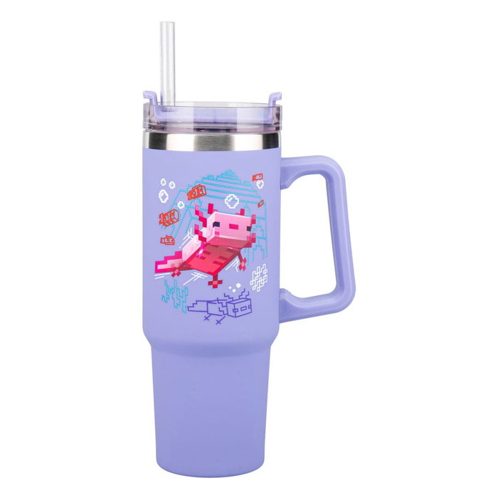 Paladone Minecraft Gobelet Isotherme avec Paille, 900 ml, Pourpre Paladone Minecraft Gobelet Isotherme avec Paille, 900 ml, Pourpre