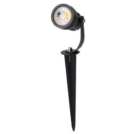 Projecteur LED de jardin sur piquet 5W 3000K Noir mat