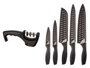 KINVARA Set de 5 Couteaux avec Aiguiseur Noir