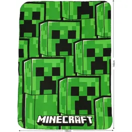 Minecraft Plaid polaire licencié à motif personnage, 100 x 140 cm, pour canapé, lit ou décoration intérieure