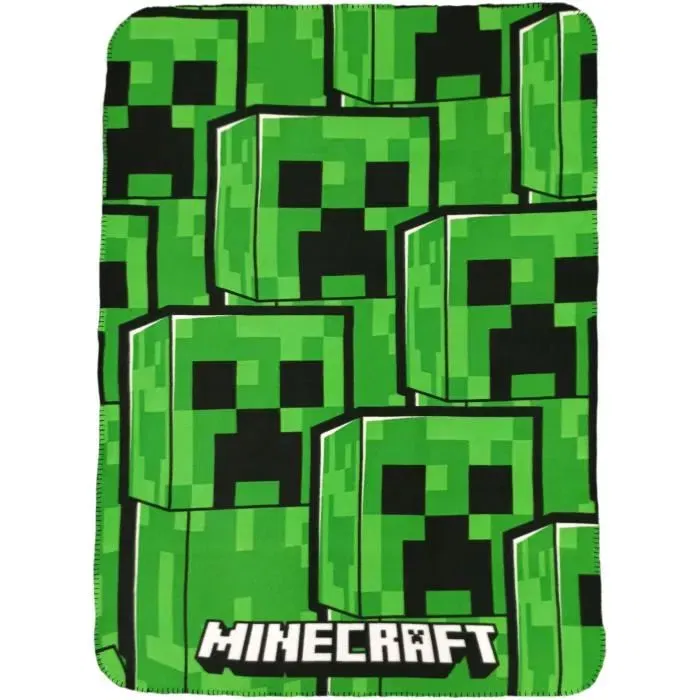 Minecraft Plaid polaire licencié à motif personnage, 100 x 140 cm, pour canapé, lit ou décoration intérieure