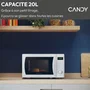 Candy Idea CMWA20SDLW - Micro-ondes 20 L, 700 W, blanc, digital, 8 programmes automatiques, fonction décongélation