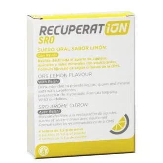 Recuperat-Ion Suero Oral Rehidratation SRO Sachet Limon 4 Sticks Recuperat-Ion Suero Oral Rehidratation SRO Sachet Limon 4 Sticks
