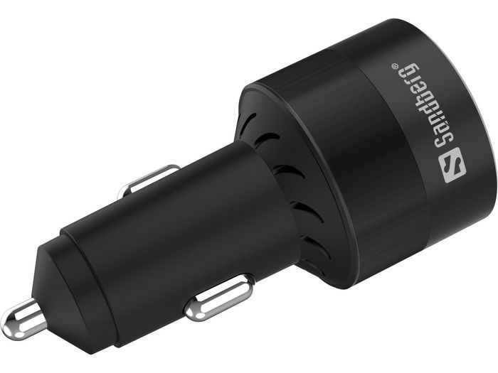 Sandberg Chargeur Allume-Cigare 3-en-1 130W avec USB-C PD 100W, Recharge Rapide pour Smartphone, Tablette et PC