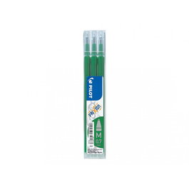 Pilot Set de 3 recharges pour stylos effaçables Frixion, couleur verte, modèle BLS-FR7-G-S3