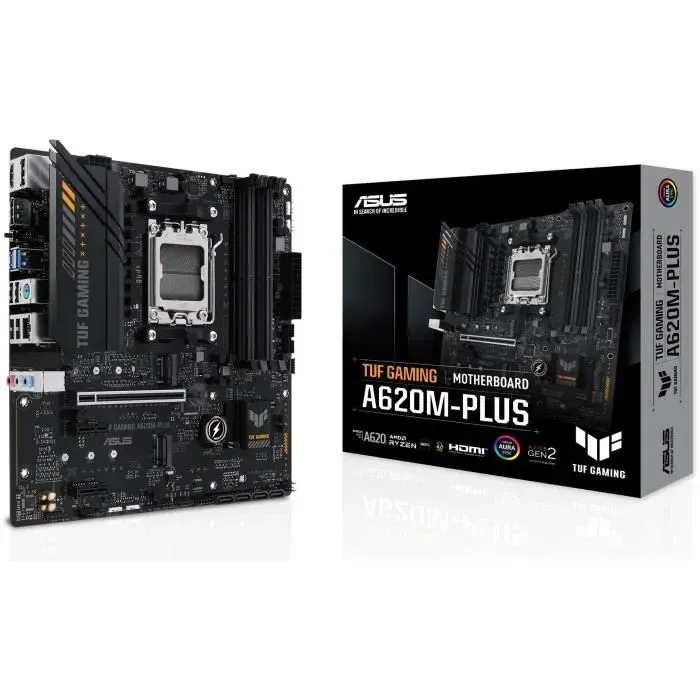 ASUS TUF GAMING A620M-PLUS Carte mère micro ATX Socket AM5 AMD A620 (Ryzen 7000) DDR5, M.2, SATA III, 2.5 GbE ASUS TUF GAMING A620M-PLUS Carte mère micro ATX Socket AM5 AMD A620 (Ryzen 7000) DDR5, M.2, SATA III, 2.5 GbE