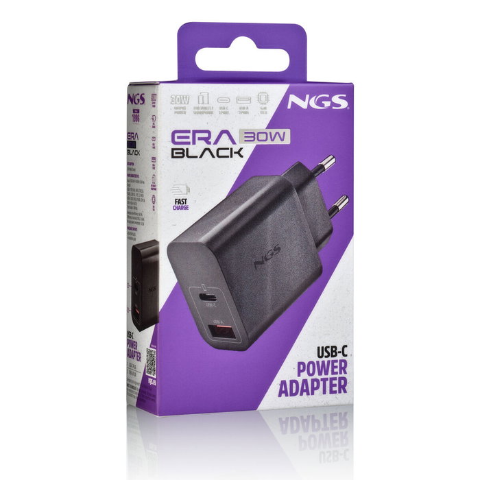 Chargeur d'ordinateur portable NGS ERA30WBLACK Noir 30 W