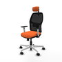 PIQUERAS Y CRESPO Chaise Alfera Synchrone Orange/Noir avec appui-tête 2D