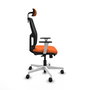 PIQUERAS Y CRESPO Chaise Alfera Synchrone Orange/Noir avec appui-tête 2D