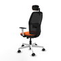PIQUERAS Y CRESPO Chaise Alfera Synchrone Orange/Noir avec appui-tête 2D