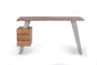 GINER Y COLOMER Bureau avec plateau en bois d'acacia naturel et structure métal - Montage requis