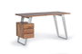 GINER Y COLOMER Bureau avec plateau en bois d'acacia naturel et structure métal - Montage requis