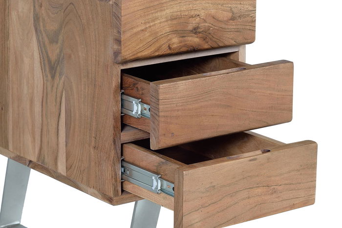 GINER Y COLOMER Bureau avec plateau en bois d'acacia naturel et structure métal - Montage requis GINER Y COLOMER Bureau avec plateau en bois d'acacia naturel et structure métal - Montage requis