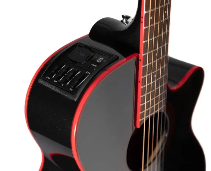 Takamine GF49 E/A FX Cutaway Guitare Électro-Acoustique Noir Cosmique Perle Takamine GF49 E/A FX Cutaway Guitare Électro-Acoustique Noir Cosmique Perle