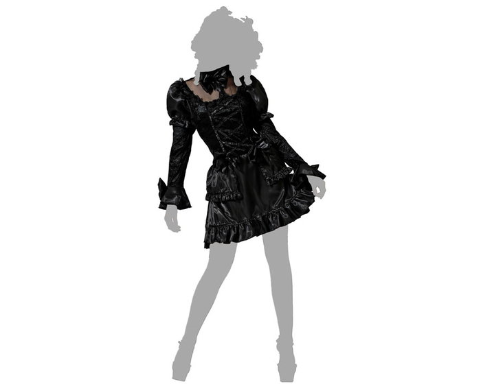 Atosa Déguisement Poupée Lolita Noire avec Volants pour Femme Adulte, Taille M-L