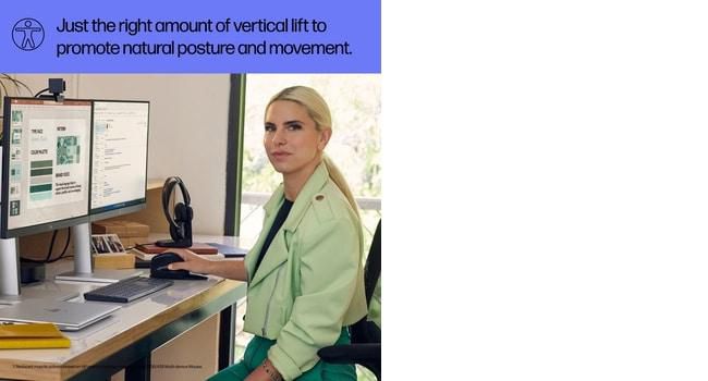 HP Souris verticale ergonomique sans fil 925 avec récepteur USB intégré et repose-poignet magnétique - Confort professionnel