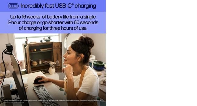 HP Souris verticale ergonomique sans fil 925 avec récepteur USB intégré et repose-poignet magnétique - Confort professionnel