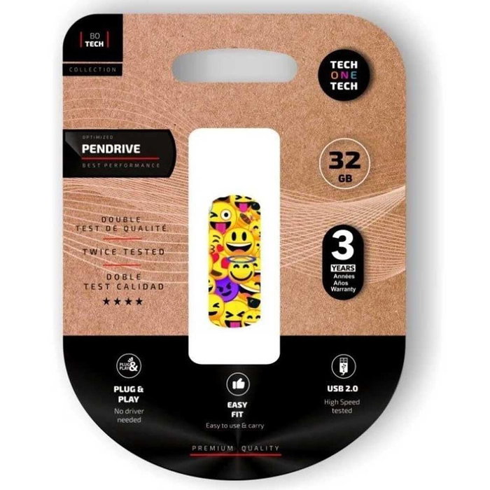 Clé USB Tech One Tech Emoji collage Multicouleur 32 GB