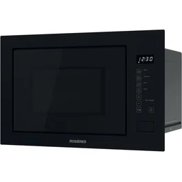 Rosieres RO38FL7N25LWB - Four Micro-ondes Encastrable avec Gril, 25 L, 850 W, Noir, Collection Black, Verre, Bandeau Tactile, 8 Menus, Sécurité Enfants