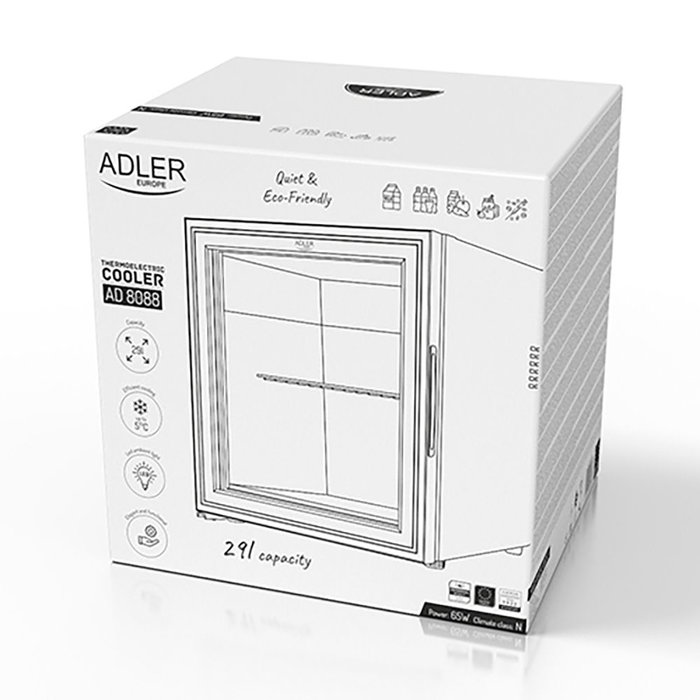 Adler AD8088 Réfrigérateur thermoélectrique noir 29 L 38 x 47,1 x 45 cm