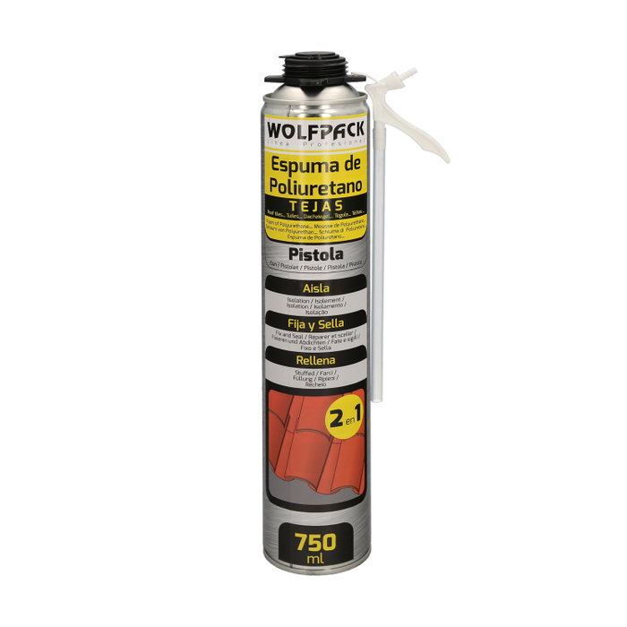 WOLFPACK LINEA PROFESIONAL Mousse polyuréthane 750 ml pour tuiles (pour pistolet) WOLFPACK LINEA PROFESIONAL Mousse polyuréthane 750 ml pour tuiles (pour pistolet)