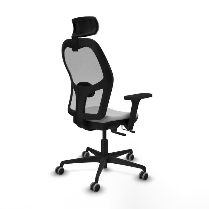 Piqueras y Crespo Chaise de Bureau Jorquera Gris clair avec Appui-tête et Accoudoirs 3D