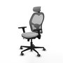 Piqueras y Crespo Chaise de Bureau Jorquera Gris clair avec Appui-tête et Accoudoirs 3D
