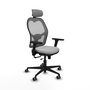 Piqueras y Crespo Chaise de Bureau Jorquera Gris clair avec Appui-tête et Accoudoirs 3D