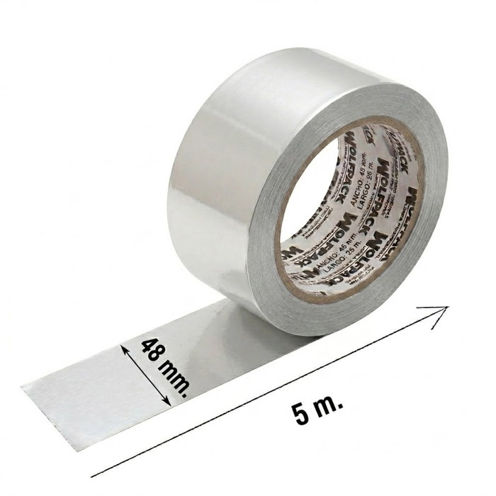 WOLFPACK LINEA PROFESIONAL Ruban adhésif aluminium 48 mm x 5 m WOLFPACK LINEA PROFESIONAL Ruban adhésif aluminium 48 mm x 5 m