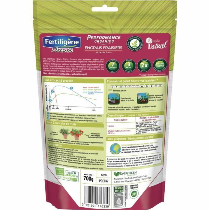 Fertiligene Performance Organics Engrais Fraisiers et Petits Fruits - 700 g Fertiligene Performance Organics Engrais Fraisiers et Petits Fruits - 700 g