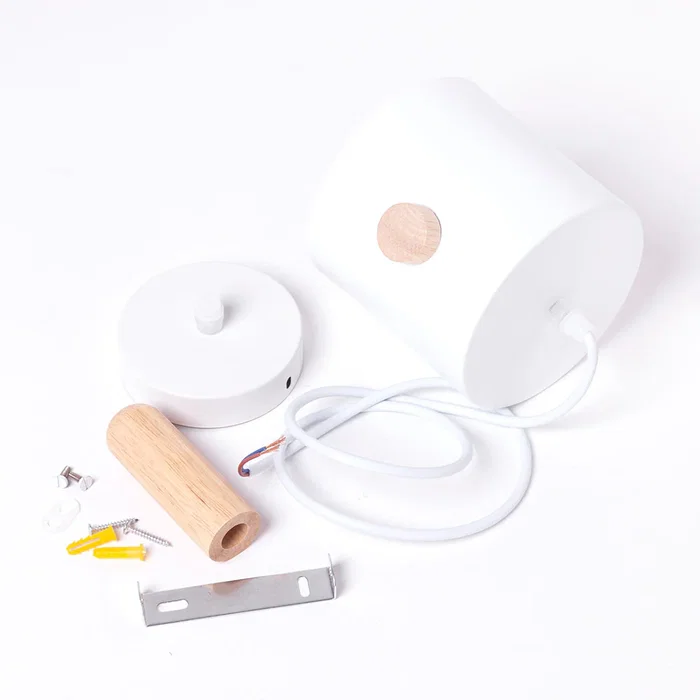 Lampe Suspendue "Scarlet" SKD-P1014-S Métal Bois Hauteur Réglable Design Moderne