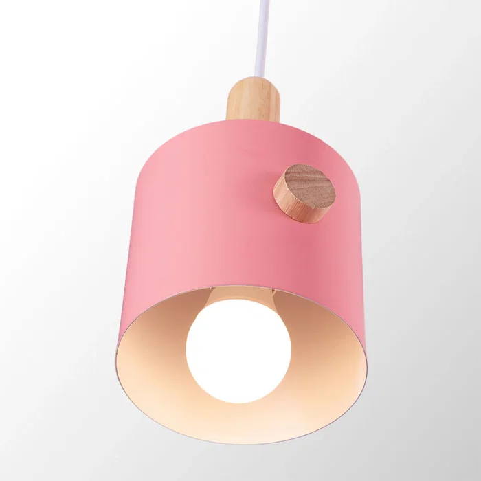 Lampe Suspendue "Scarlet" SKD-P1014-S Métal Bois Hauteur Réglable Design Moderne