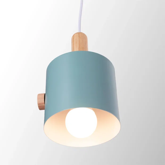 Lampe Suspendue "Scarlet" SKD-P1014-S Métal Bois Hauteur Réglable Design Moderne