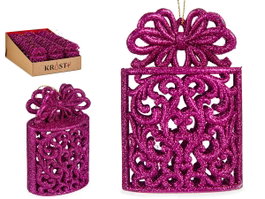 KRIST+ Adorno Arbol Navidad Caja Regalo Fuchsia